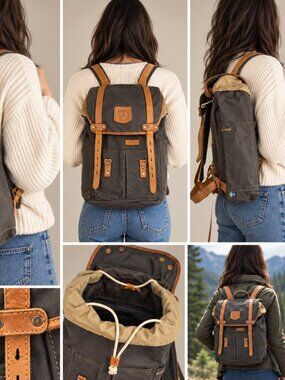 Fjällräven Rucksack No. 21 Small 15L Dark Gray Leather Backpack